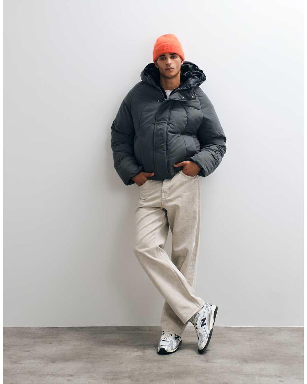 ASOS White Oversized Puffer Jacket for men