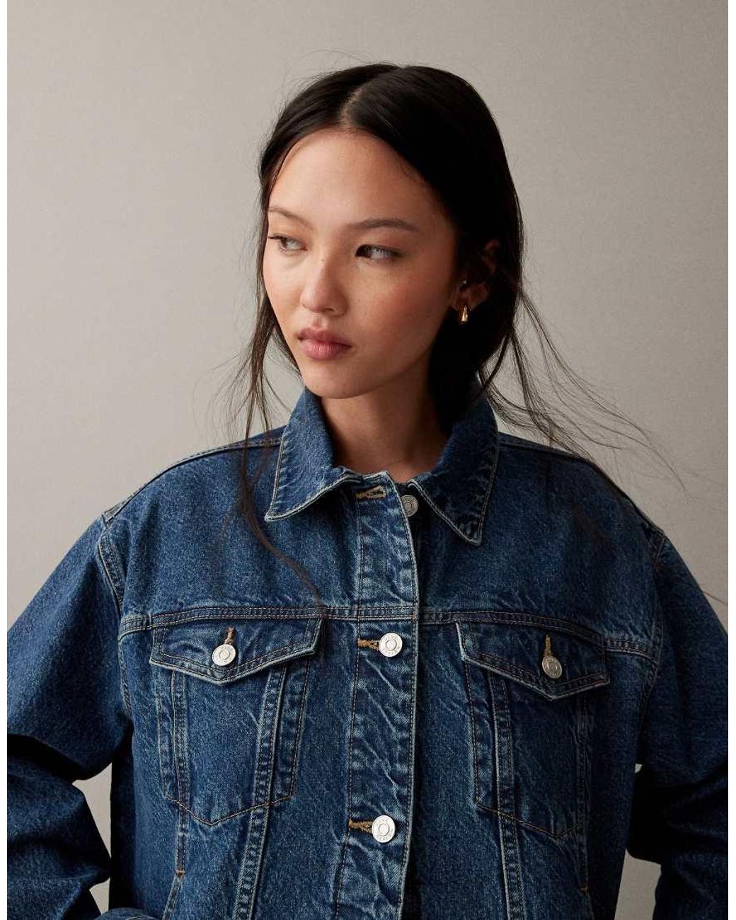 ASOS Oversized Denim Jack in het Blue