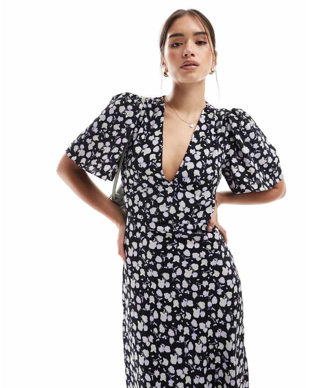 Glamorous Black V-Neck Maxi Tea Dress