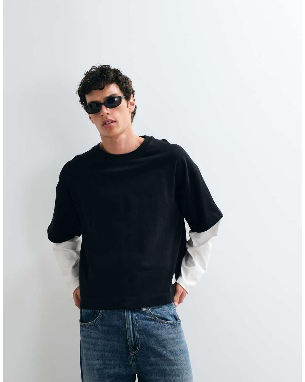 Jack & Jones Blue Double Layered Long Sleeve Top for men