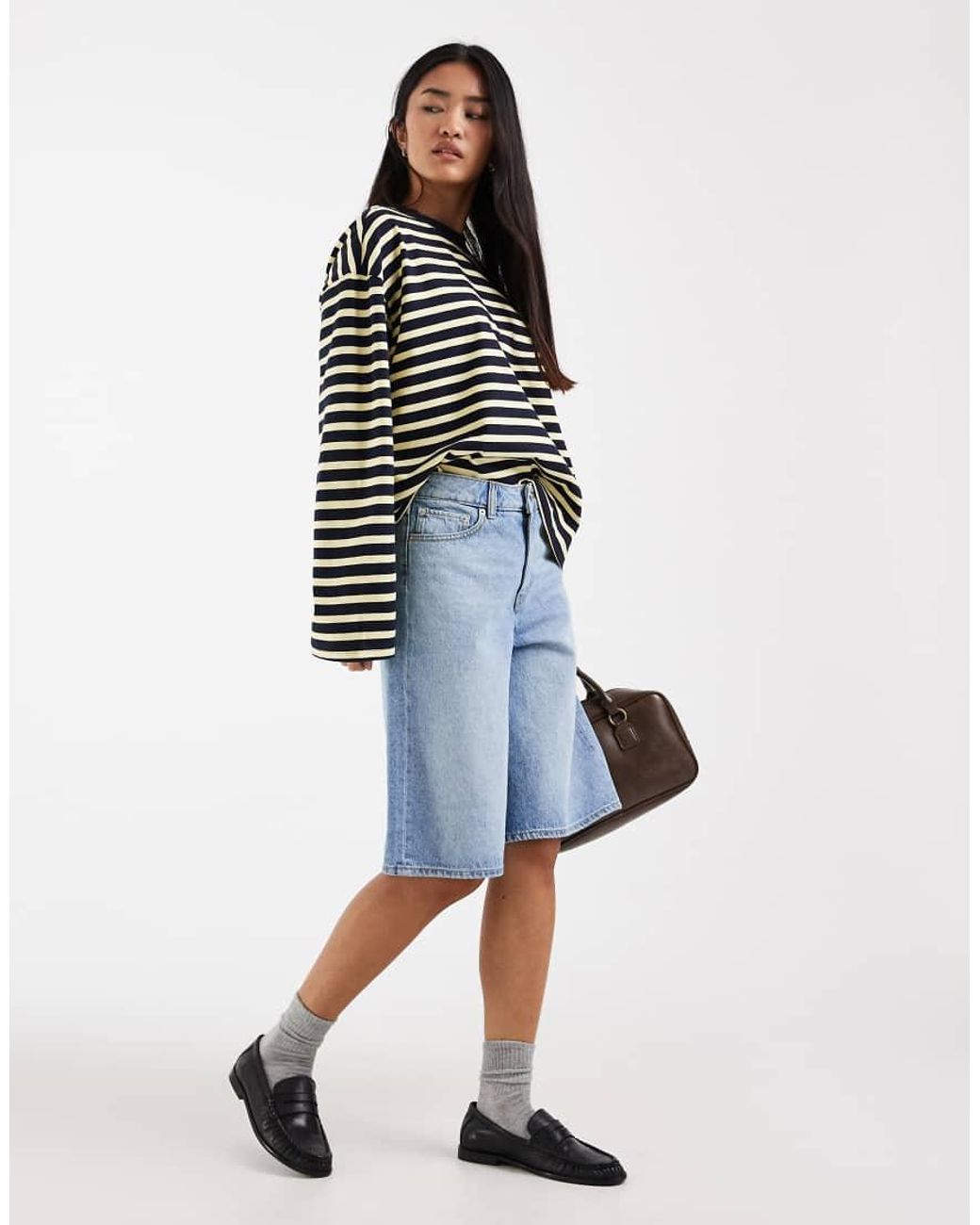 ONLY Blue Oversized Long Sleeve T-Shirt