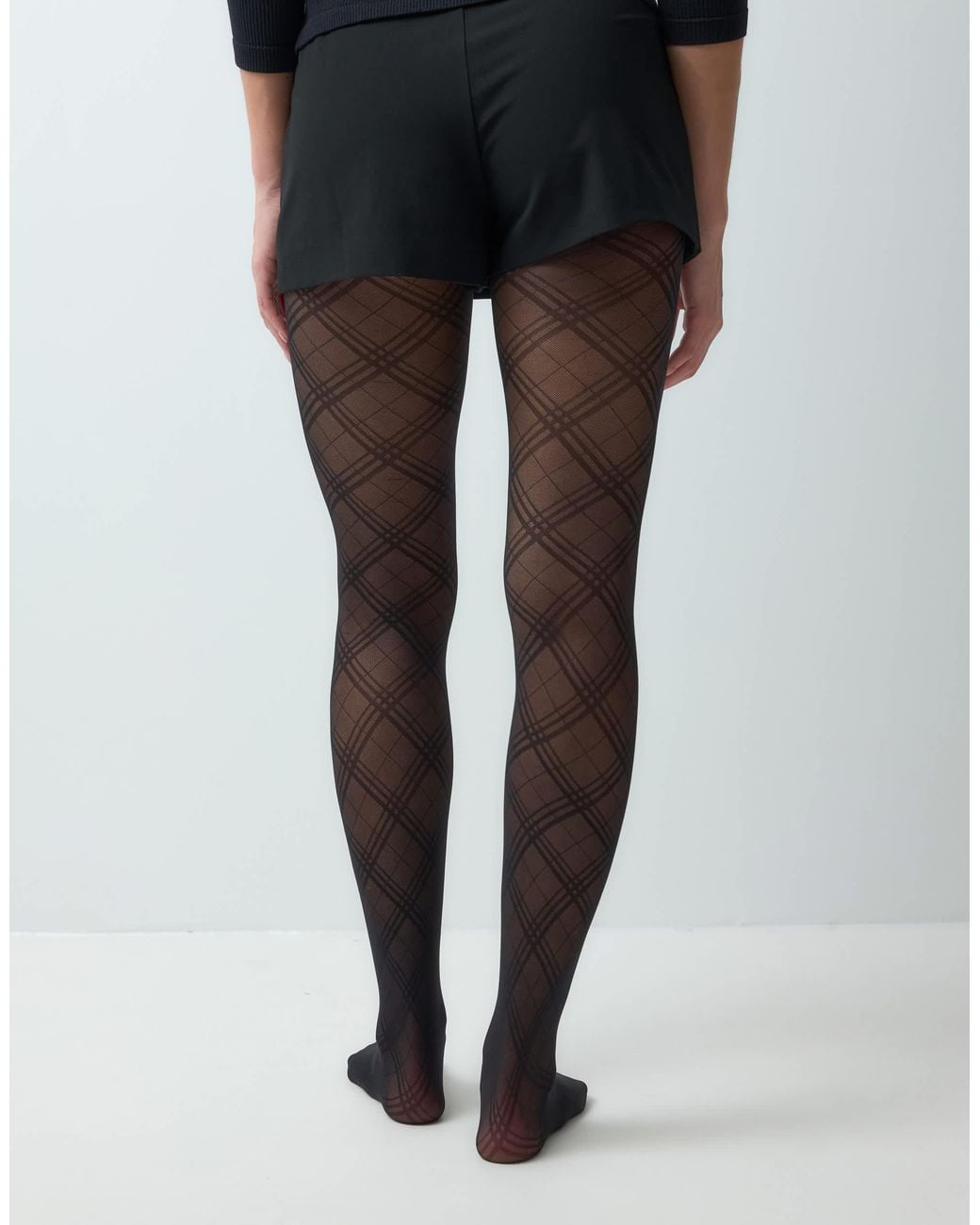 ASOS Black Argyle Pattern Tights