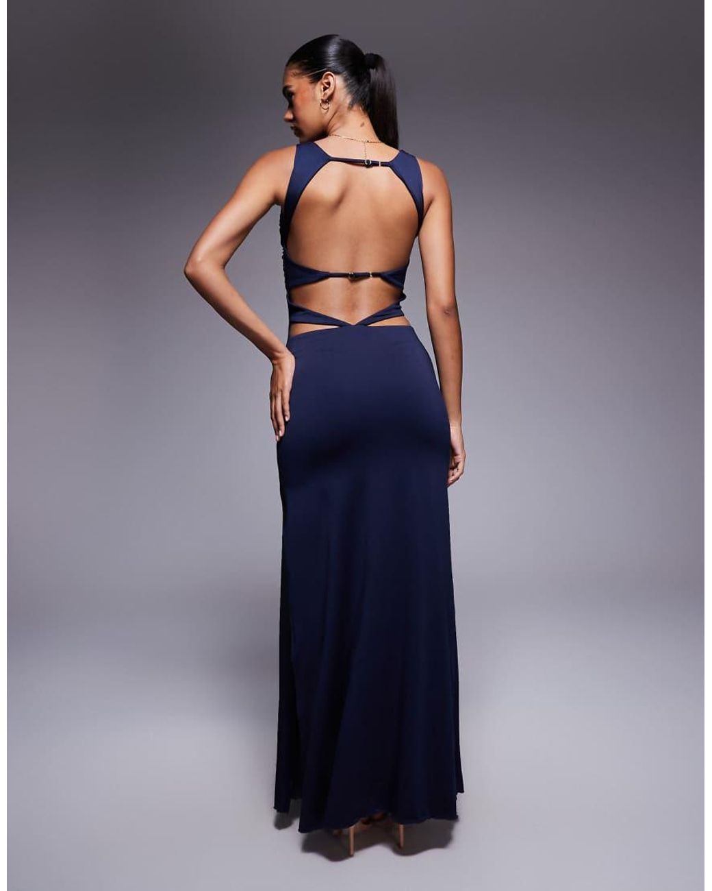 strapless open back dress South Of France Maxi Dress Navy main image 1