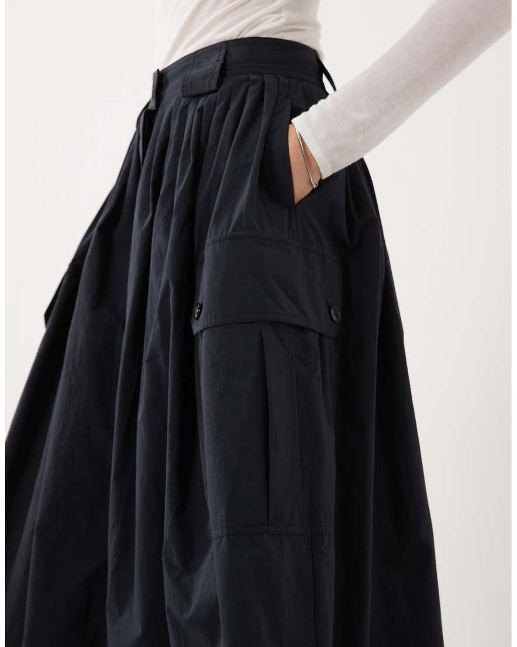 ARKET White Utility Midi Skirt