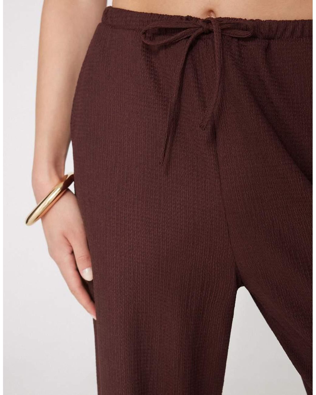 Tezenis Red Crinkle Palazzo Trousers