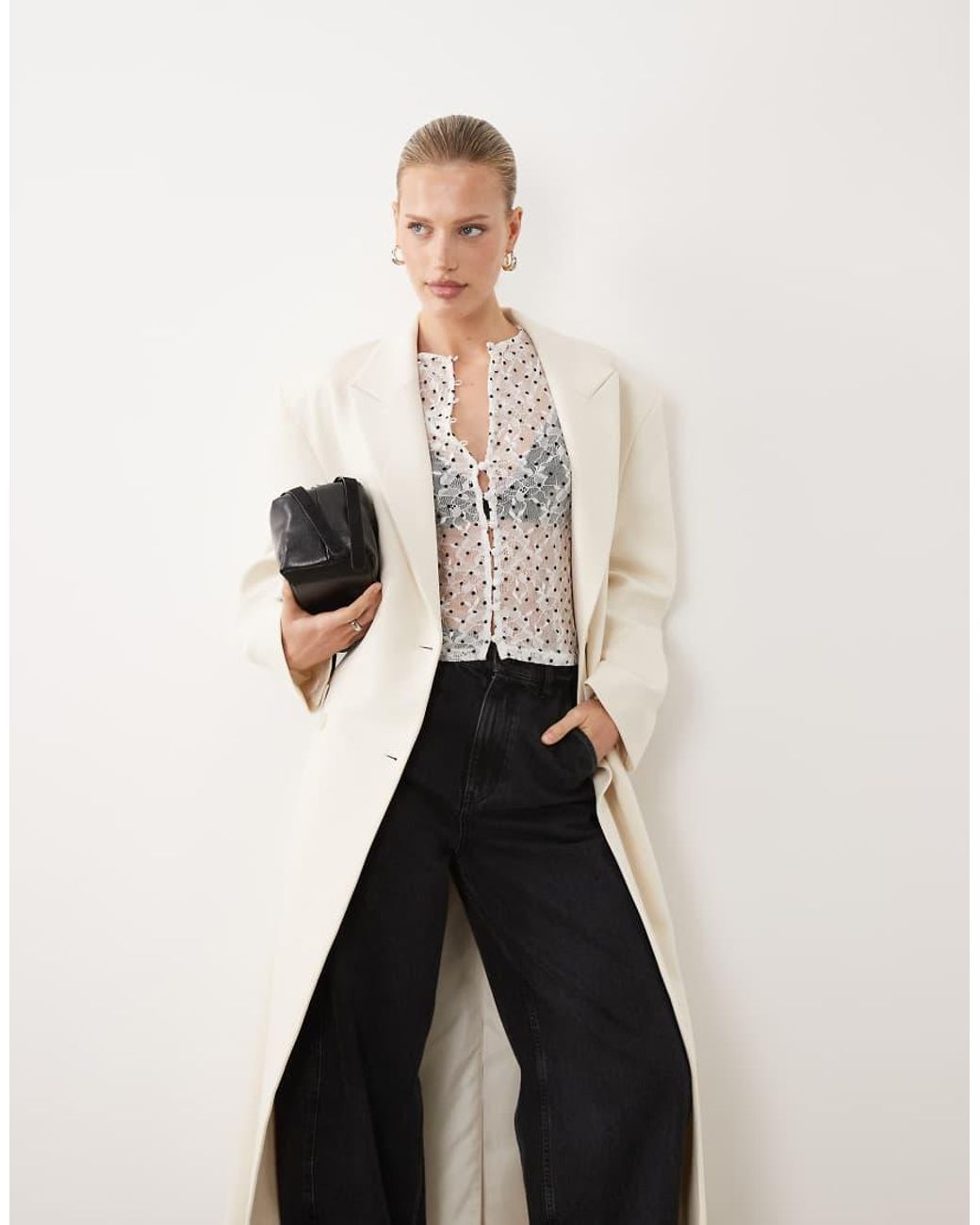 ASOS Natural Oversized Manzy Maxi Blazer