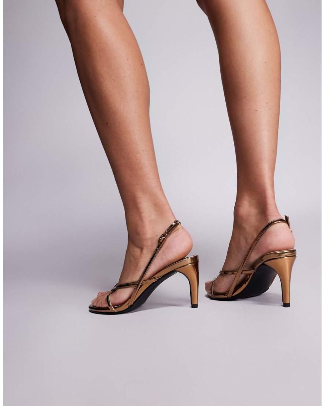 Public Desire Brown Vetta Strappy Heeled Sandals