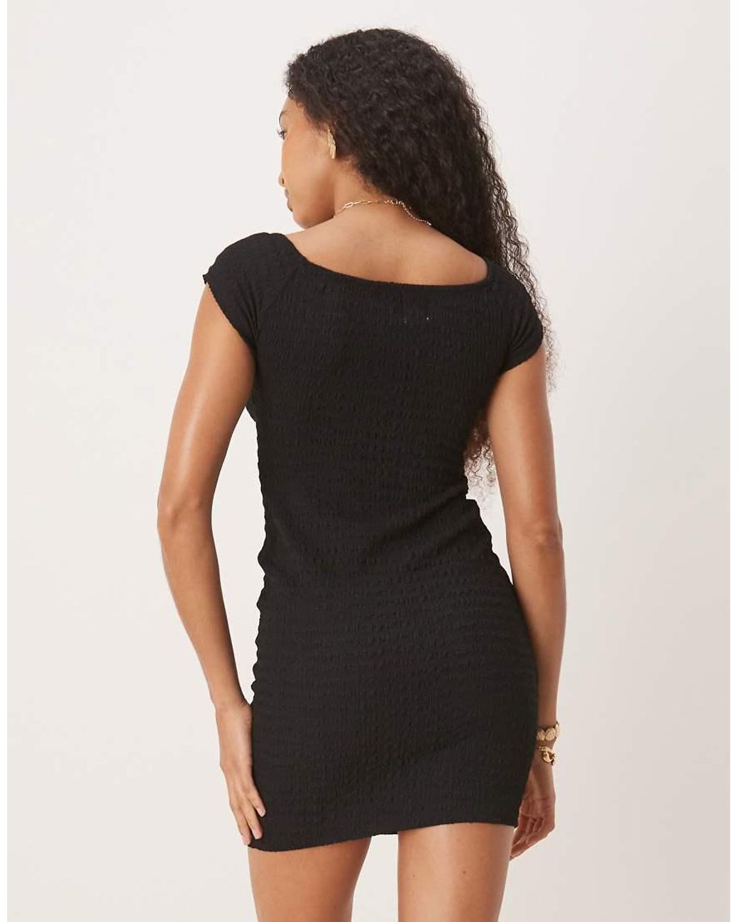 NARRATED Black Scoop Neck Mini Dress