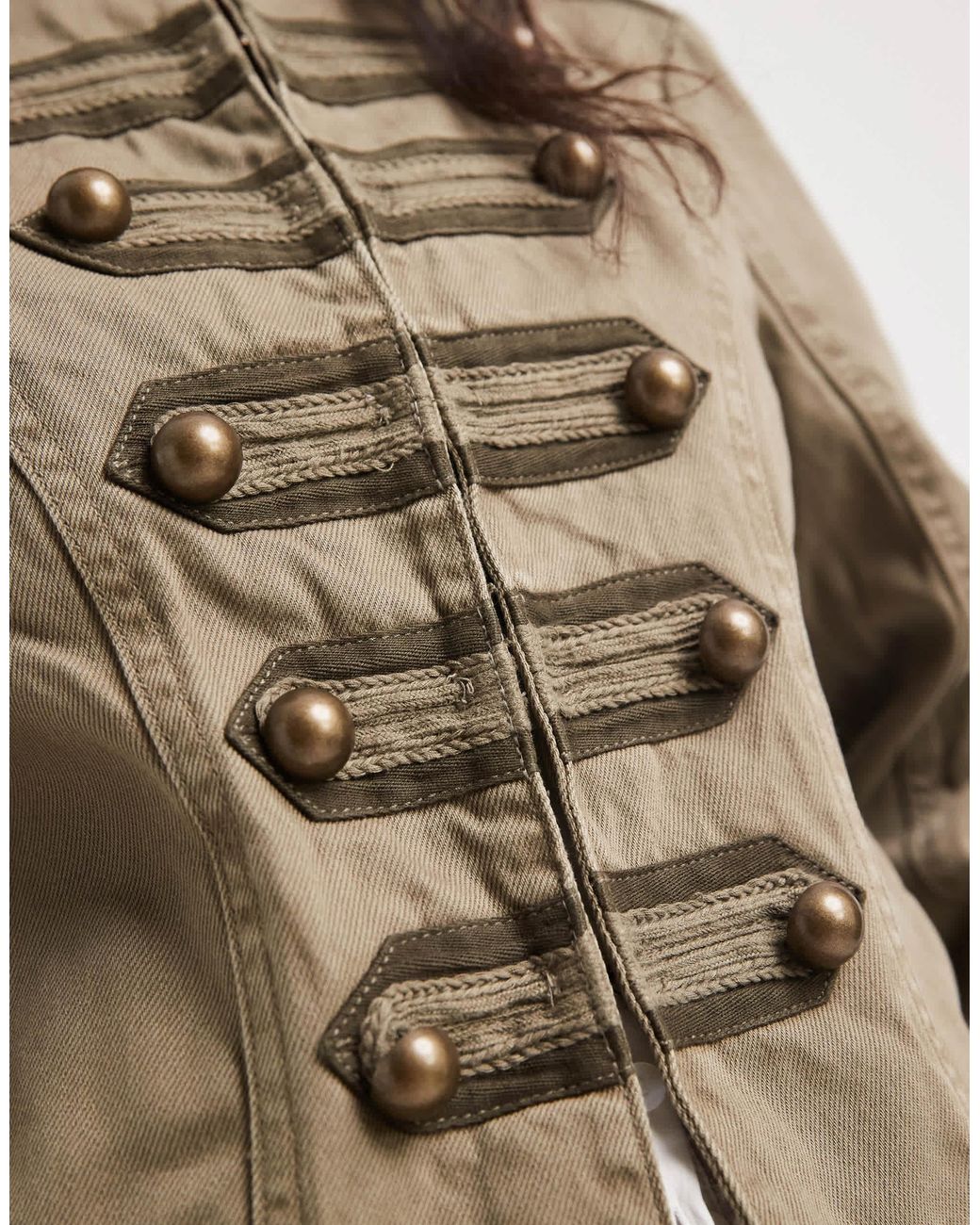 ASOS Natural Button Front Washed Utility Jacket