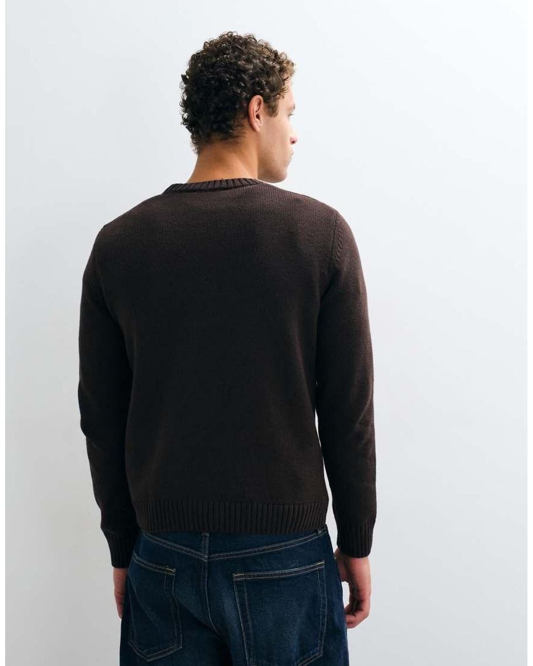 Mango Blue Teen Knitted Crew Neck Sweater for men