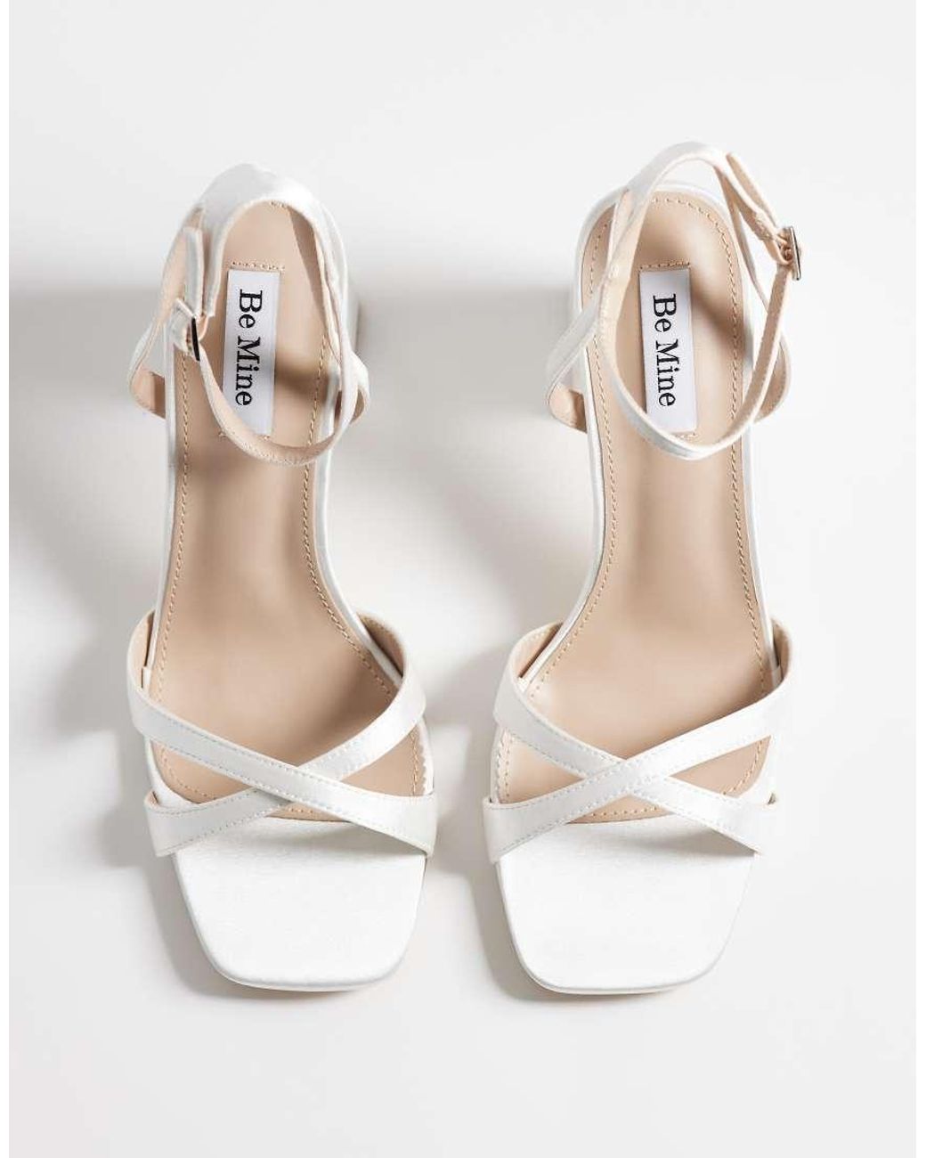 Be Mine Wide Fit White Be Mine Bridal Wide Fit Eshma Block Heeled Sandals