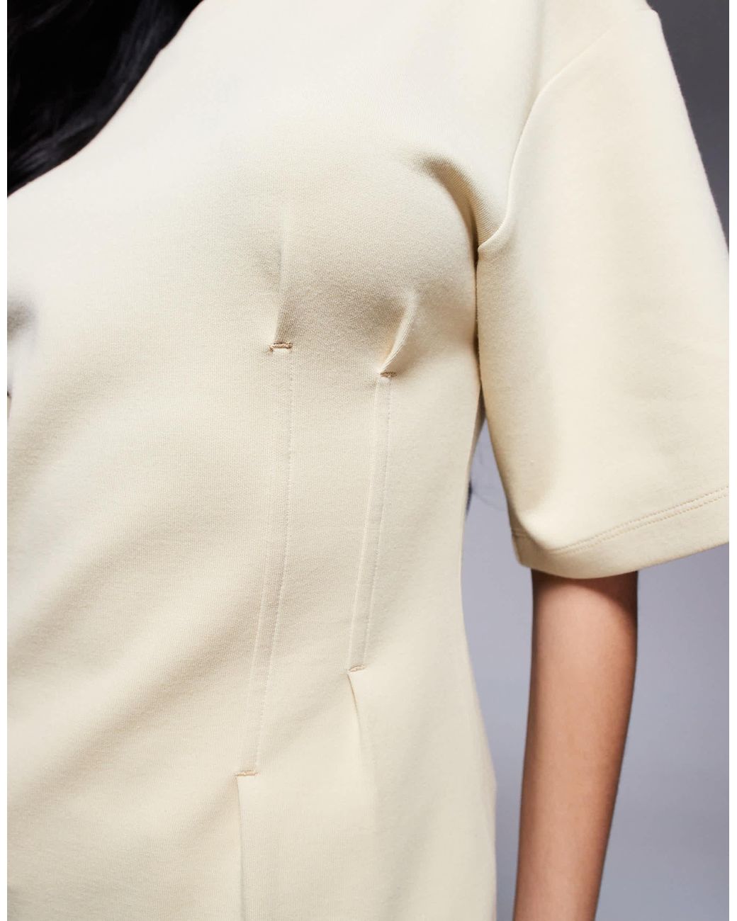 ASOS Natural Cinched Interlock Tee