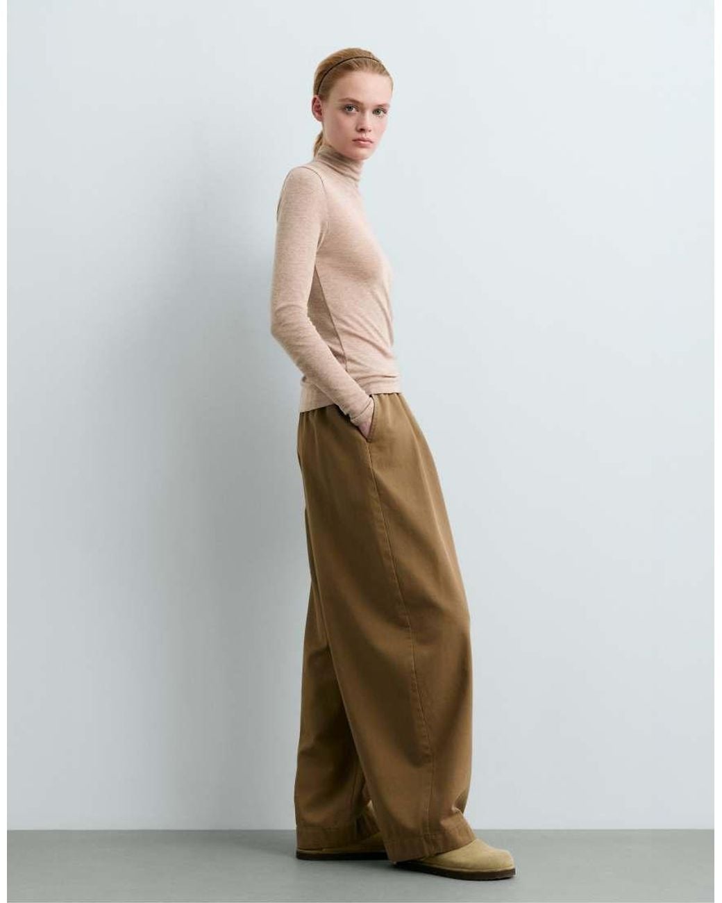 Oysho Natural T-Shirt Base Layer Rib