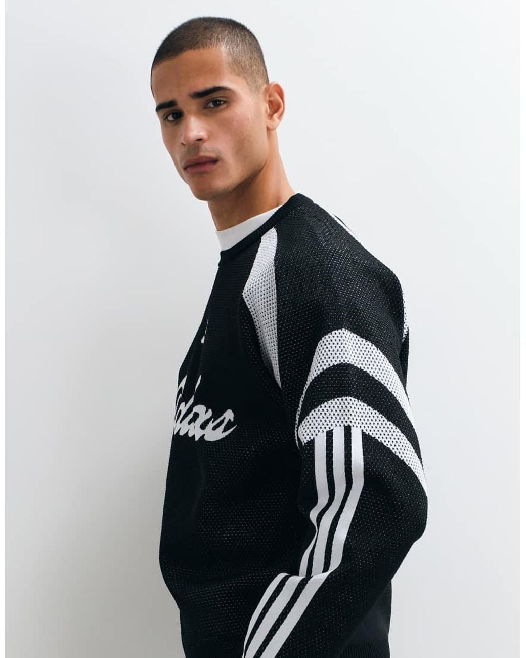 Adidas Originals Black Adidas Sportswear Knitted Logo Jumper for men
