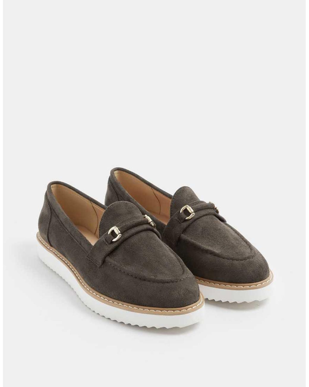 Yours Clothing Natural Faux Suede Snaffle Loafers