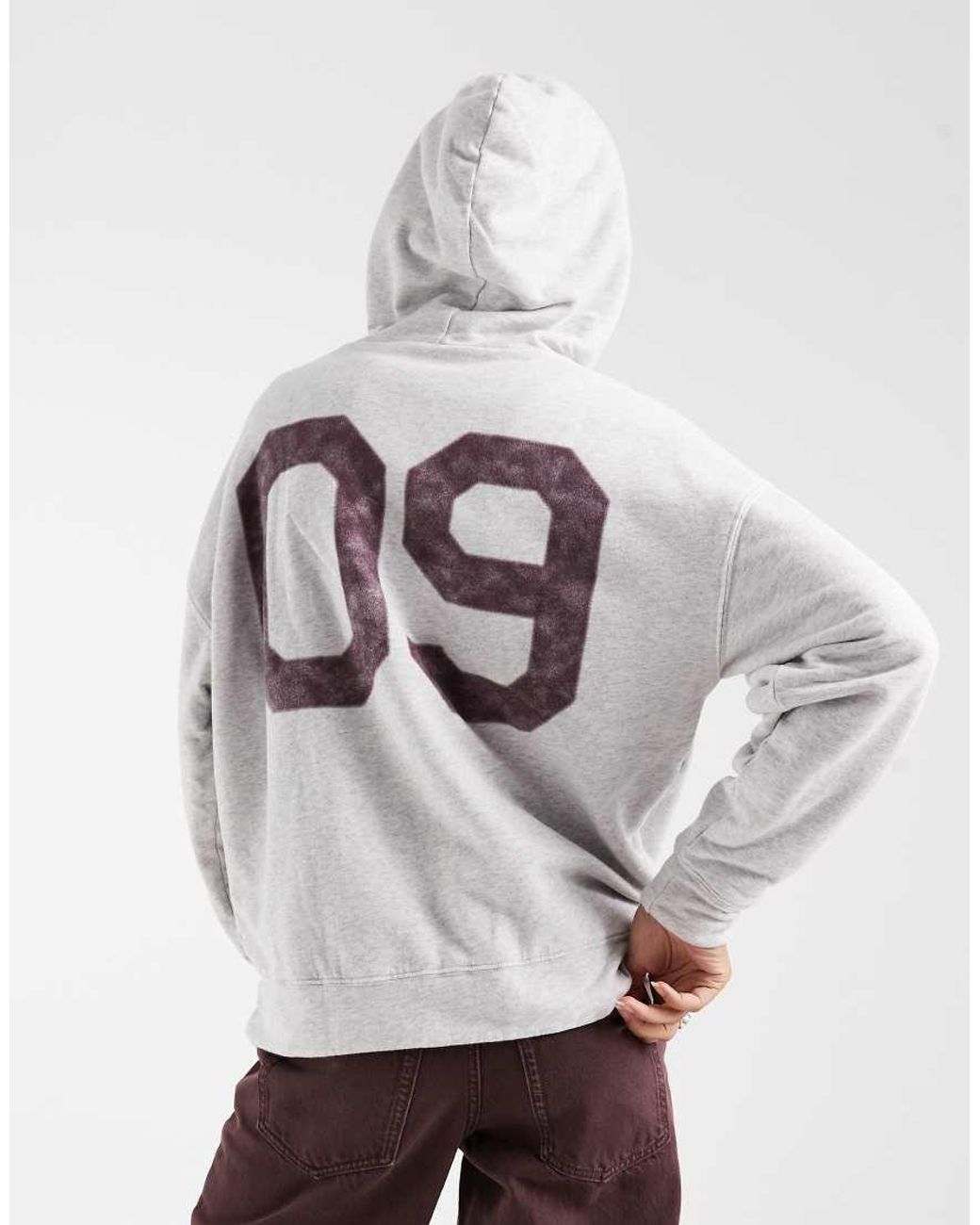 Hollister White Oversized La Graphic Hoodie