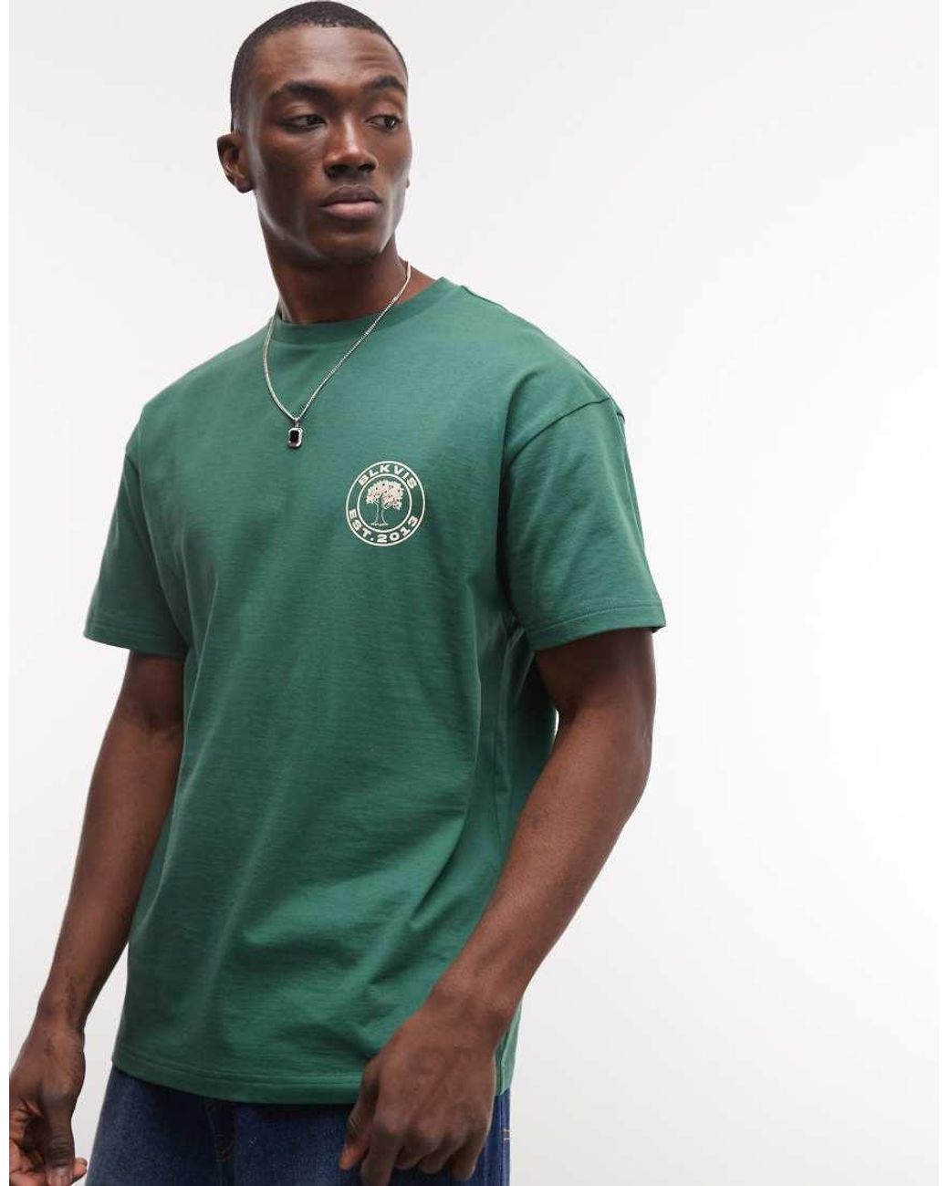 BLKVIS Green Source T-shirt With Back Graphic for men