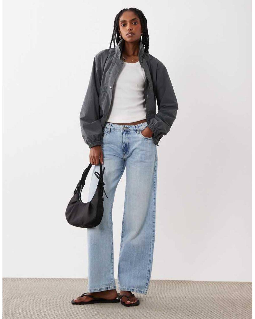 Threadbare Blue Shower Proof Funnel Neck Jacket