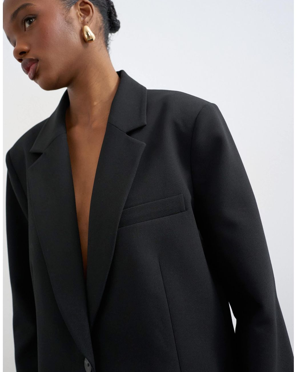 TOPSHOP Black – relaxed-fit-blazer