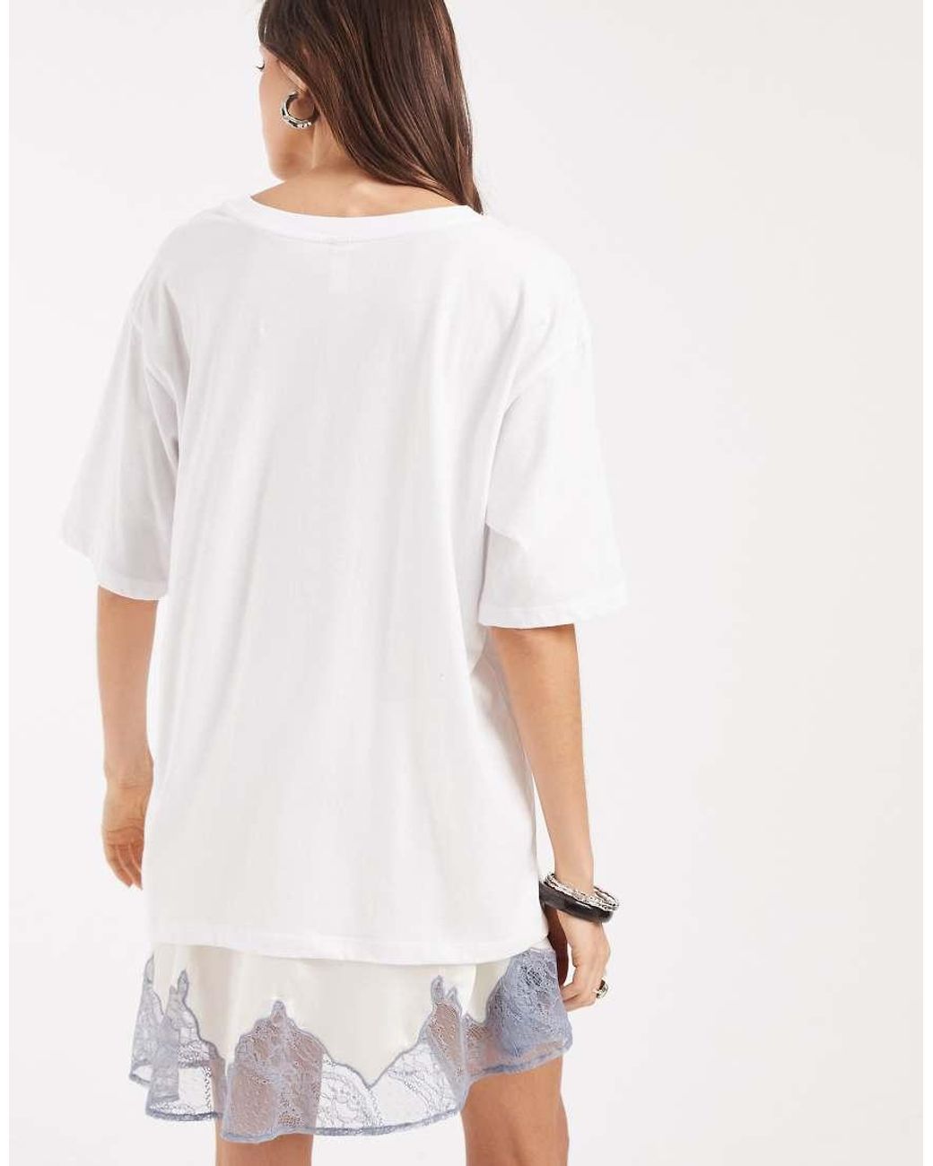 ONLY White Tomato Graphic Print Oversized T-shirt