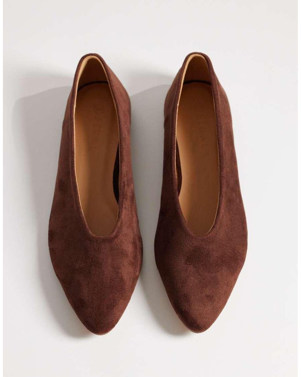 SEQWL Brown High Vamp Ballet Flat