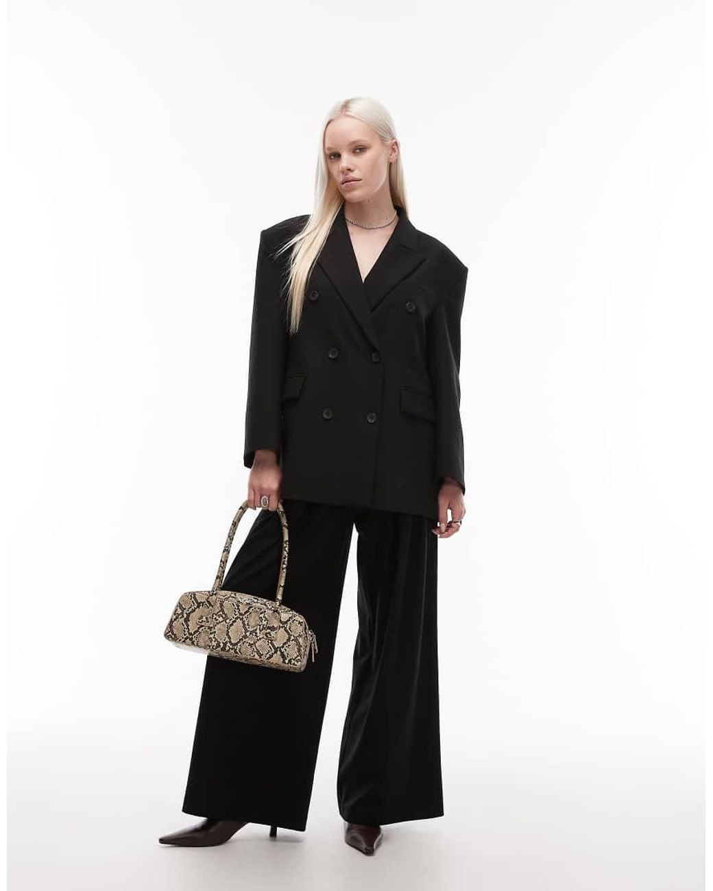 ASOS Black Double Breasted Oversized Blazer