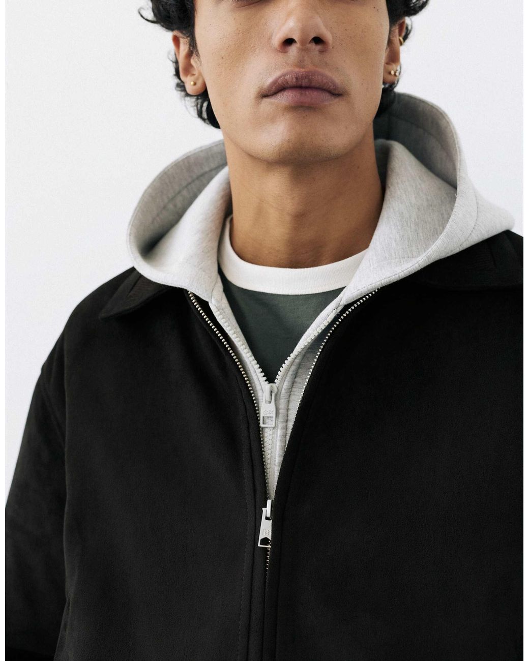 Veste en imitation daim Pull&Bear pour homme en coloris Black