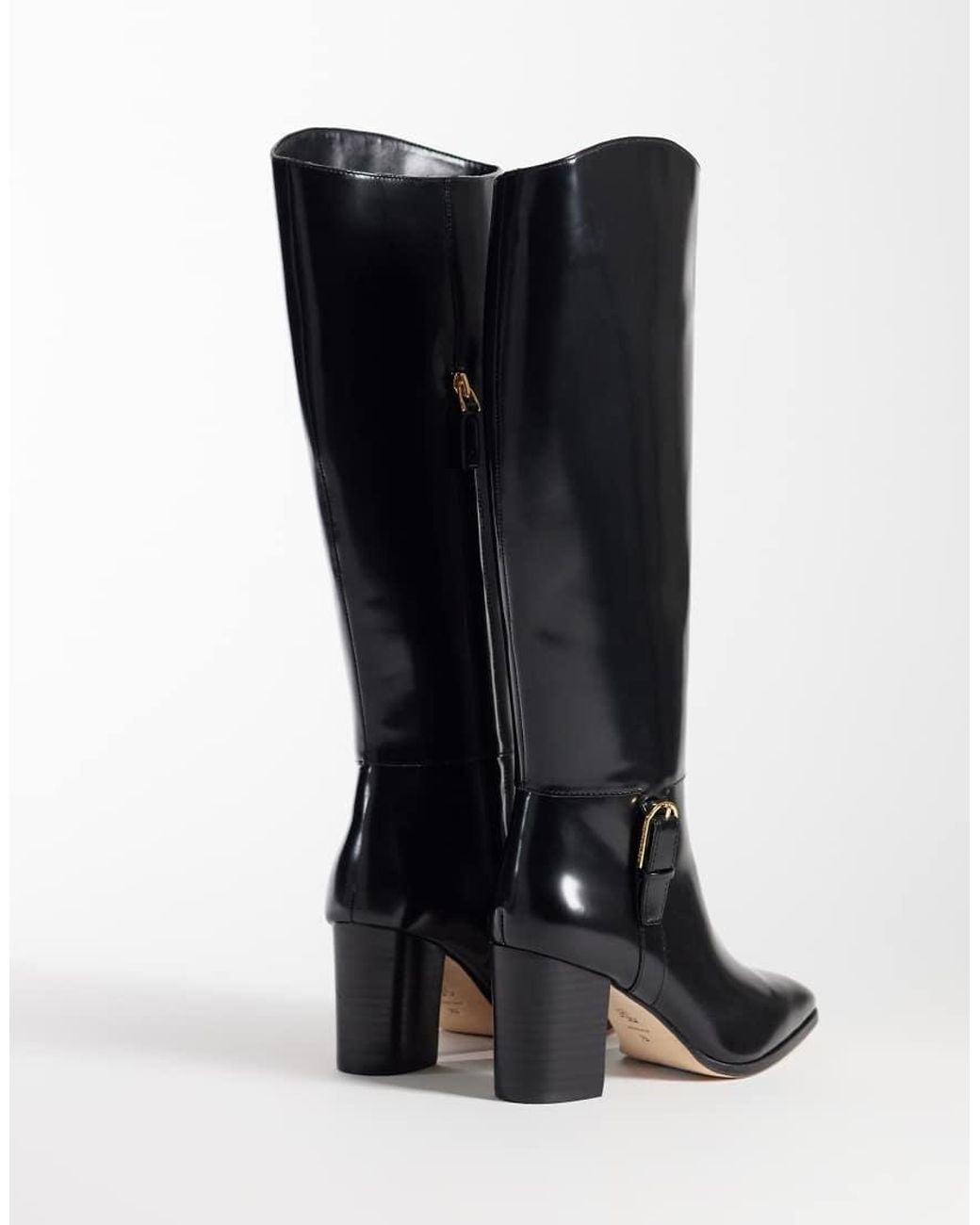 Ralph Lauren Black Knee High Heeled Boots