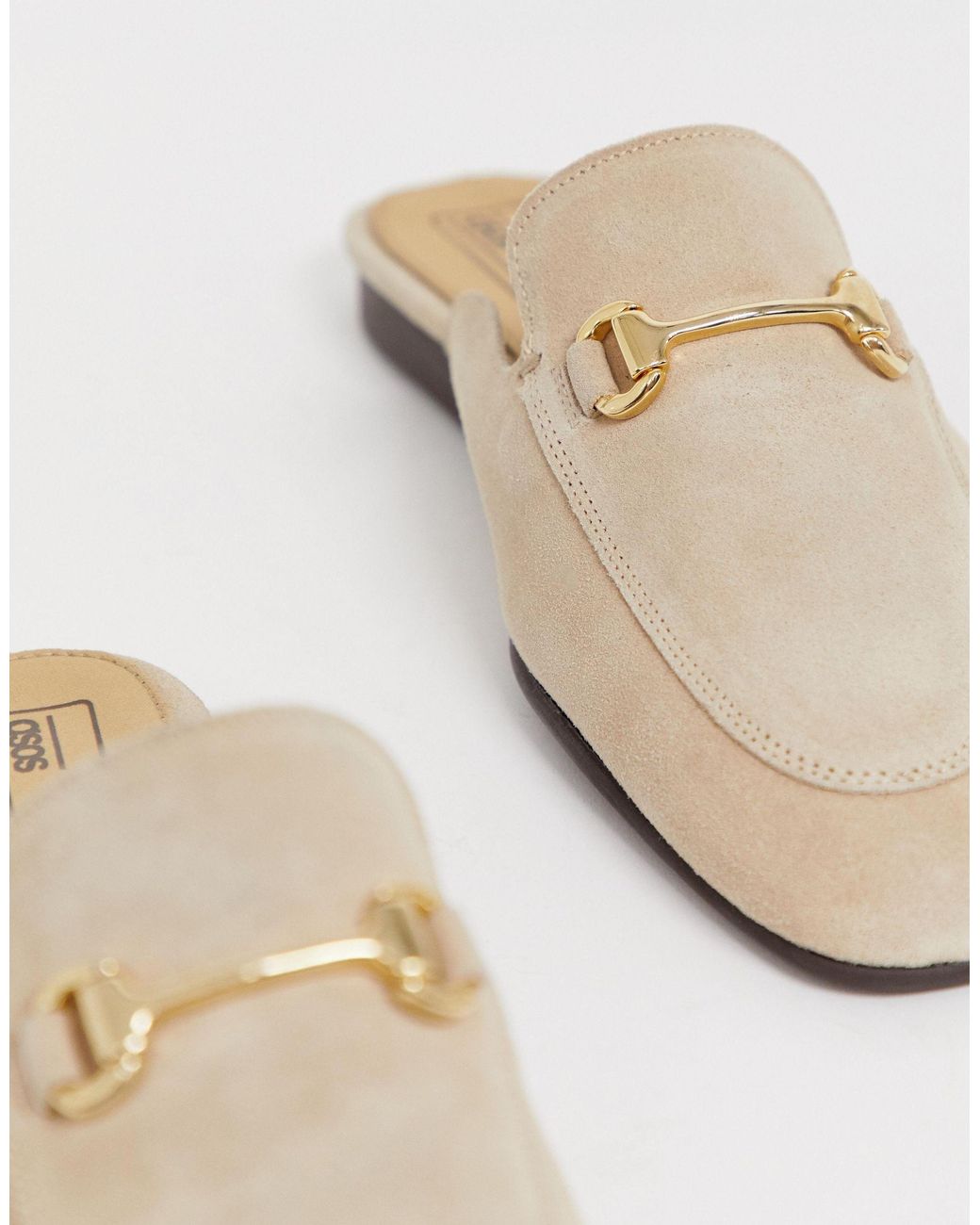 ASOS Suède Loafers Zonder Achterkant Met Trens in het Naturel voor heren |  Lyst NL
