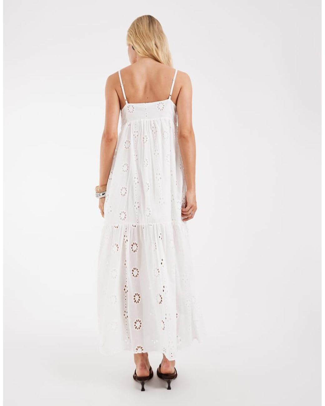 Object White Cutwork Broderie Cami Maxi Dress