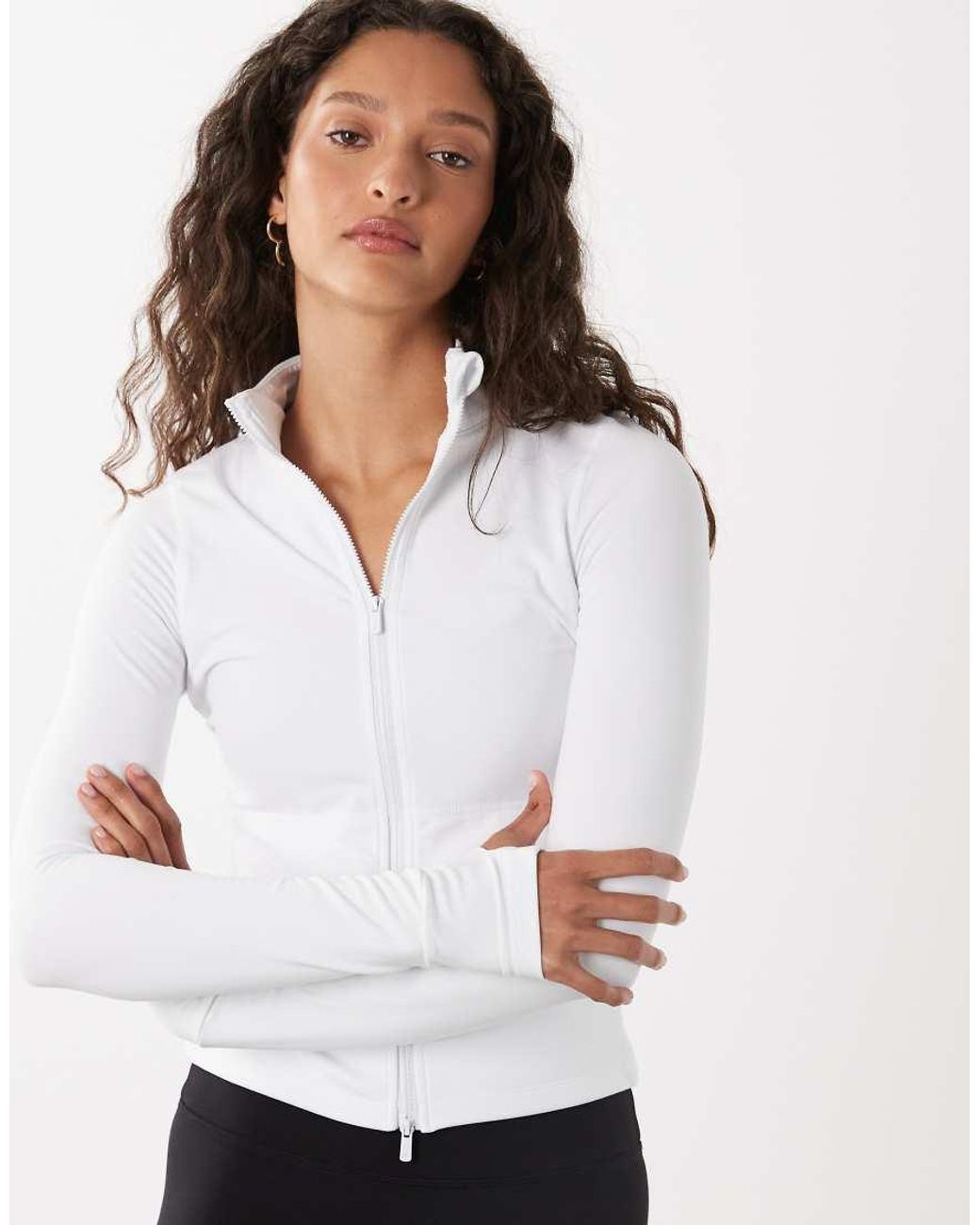 Cotton On White Active Ultra Soft Zip Through Jacket