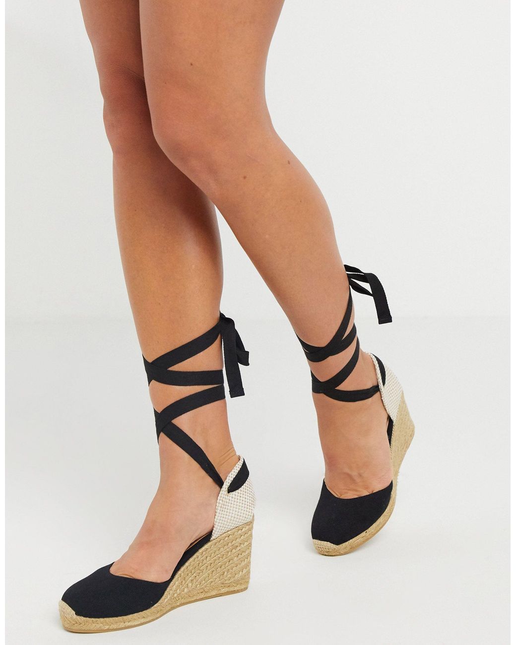Espadrilles talon haut compens avec liens aux chevilles ALDO