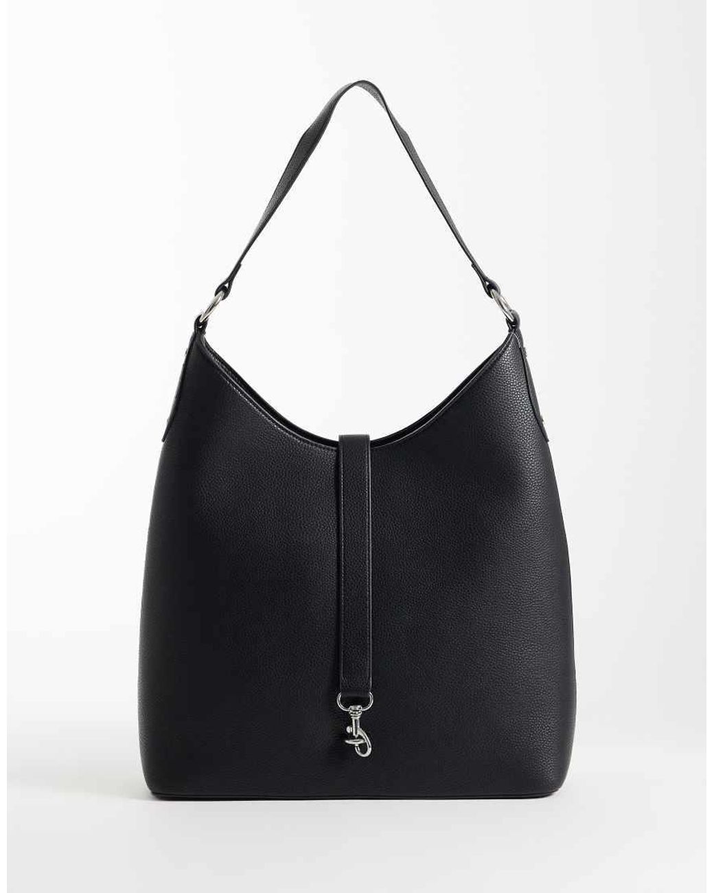 Abercrombie & Fitch Black Faux Leather Shoulder Bag With Hardware Detail