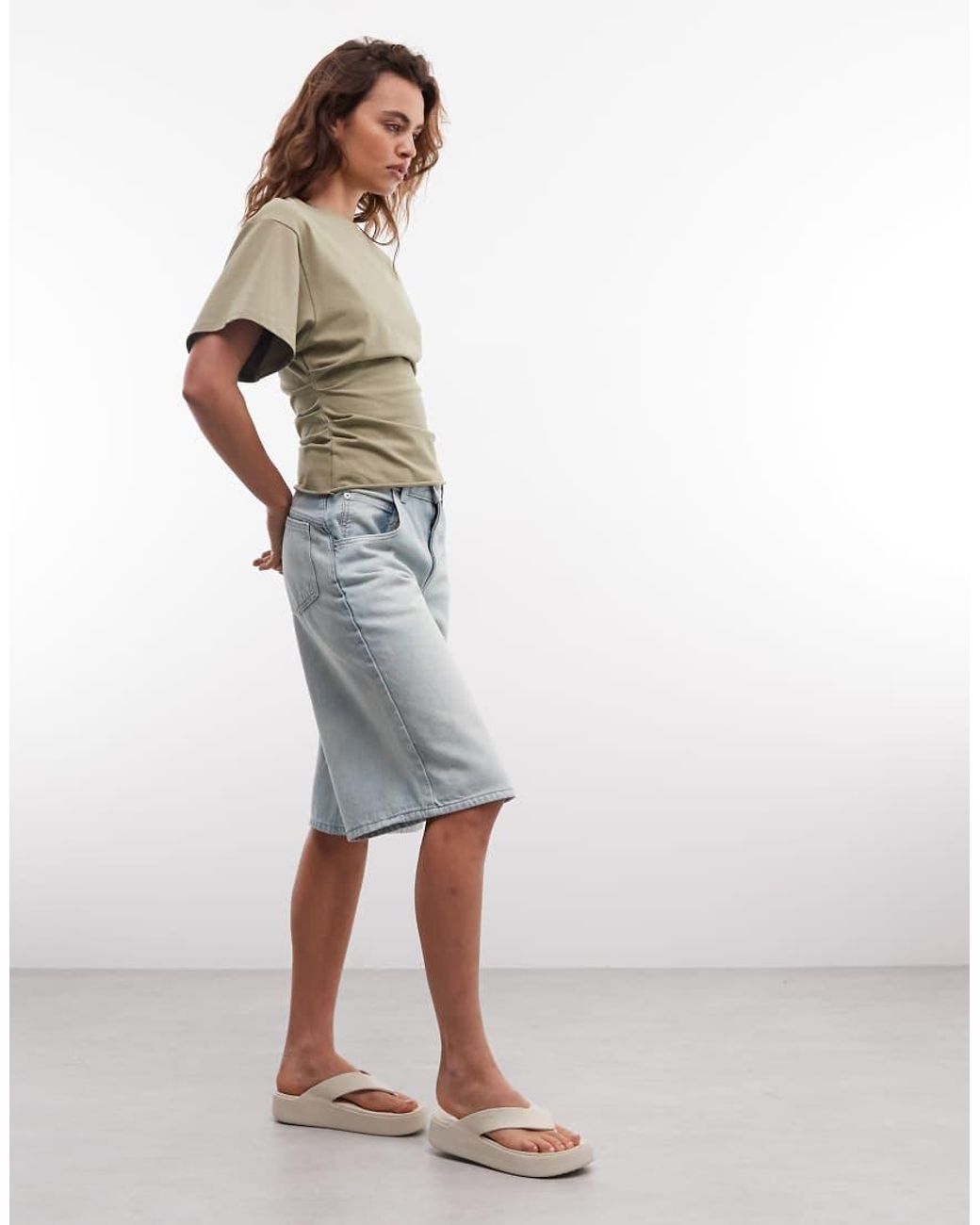 Weekday Brown Cinched Waist T-shirt