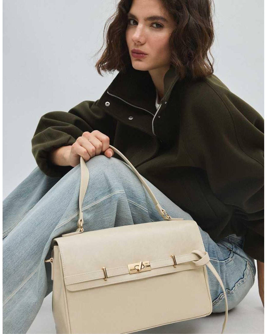 Stradivarius Natural Medium Belt Crossbody Bag