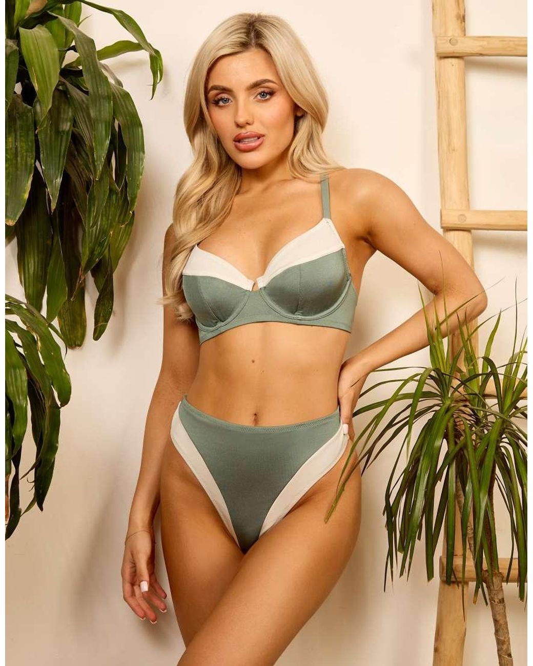 Wolf & Whistle Green X Isabella Whittingham Underwire Bikini Top