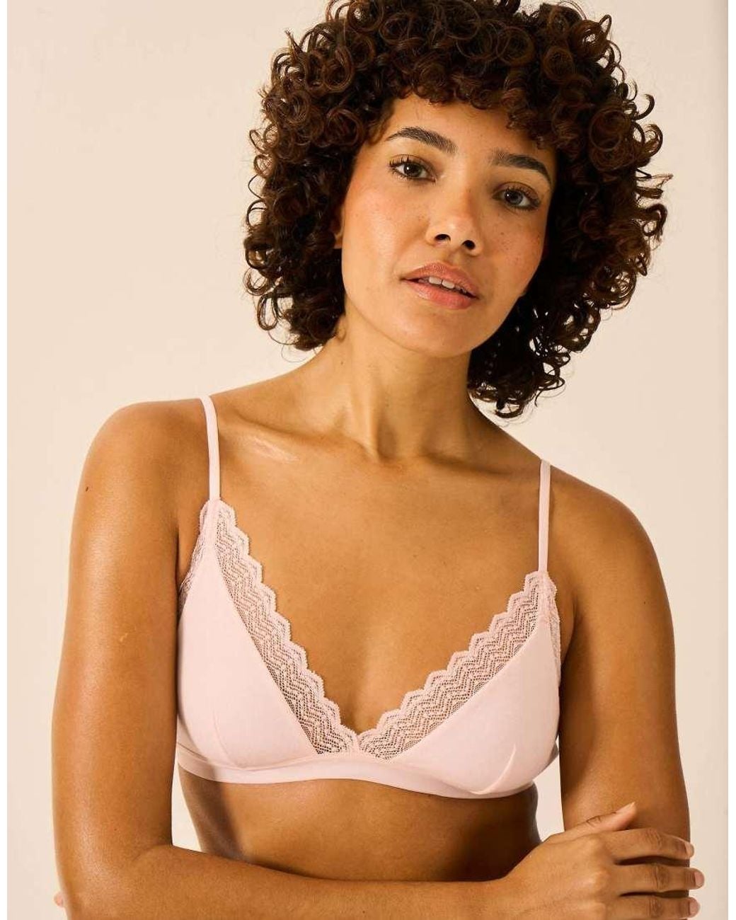 Stripe & Stare Brown Zigzag Lace Triangle Bra