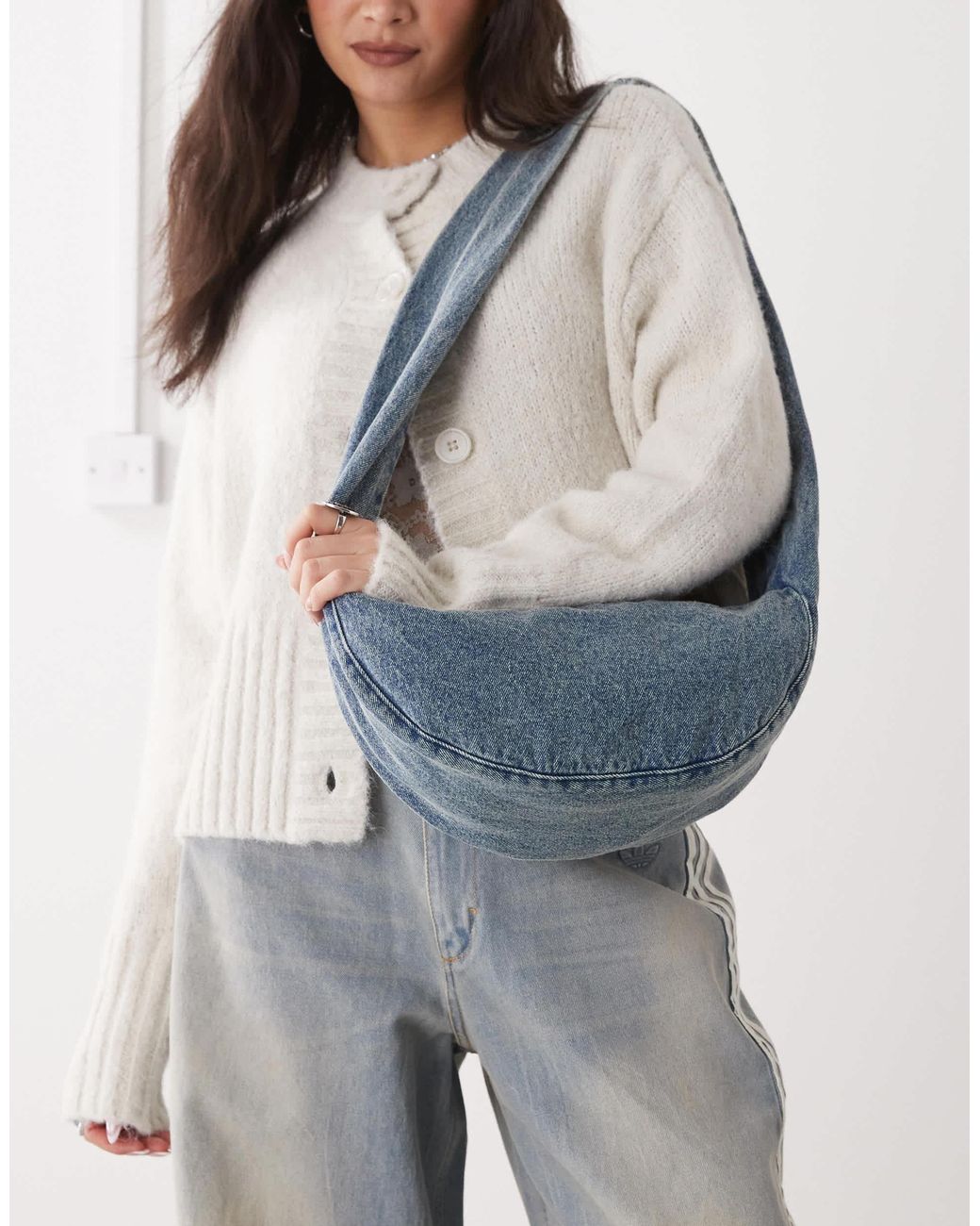 Weekday Samira Denim Cross Body Bag in Gray | Lyst