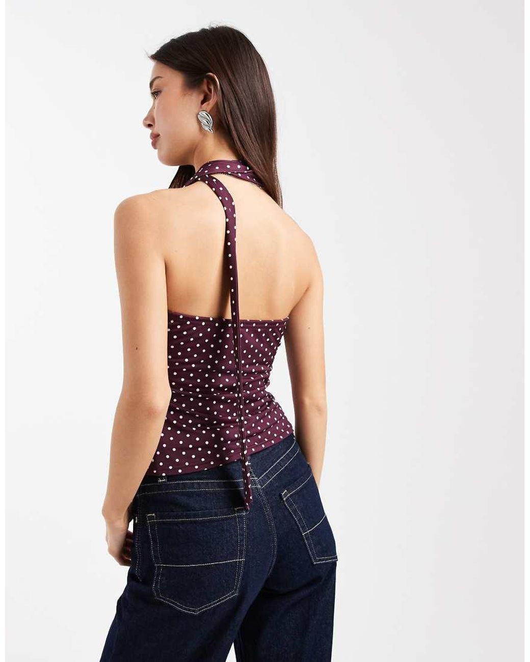 Miss Selfridge Red Bandeau Scarf Top