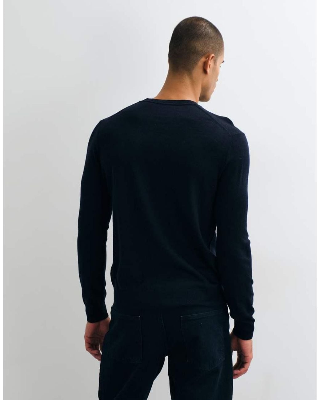 Mango Blue Wool Look Sweater for men
