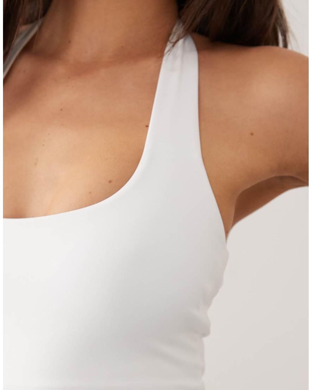 4505 Blue Active Halter Neck Performance Vest With Inner Bra