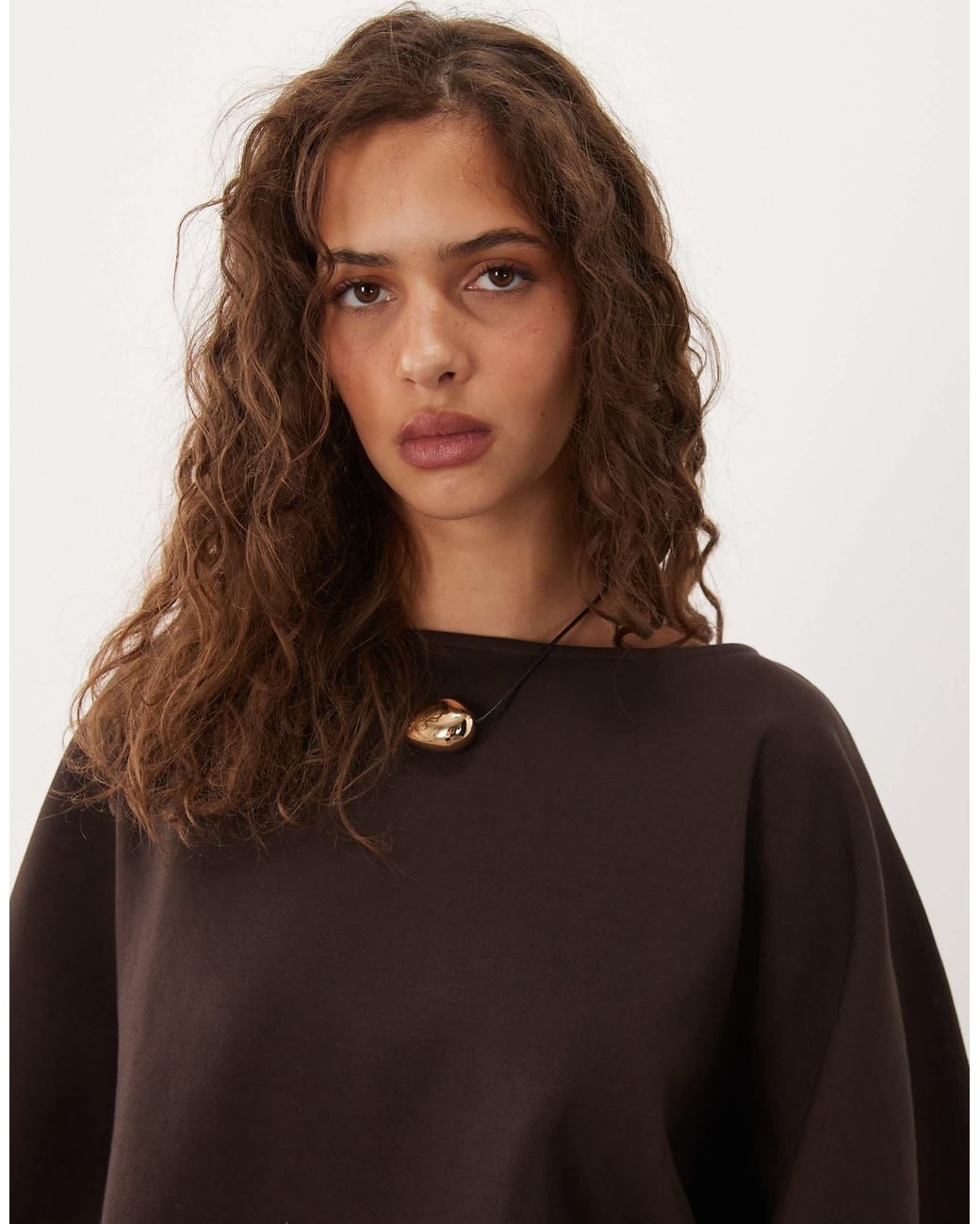 ASOS Brown Interlock Oversized Cape Style Top