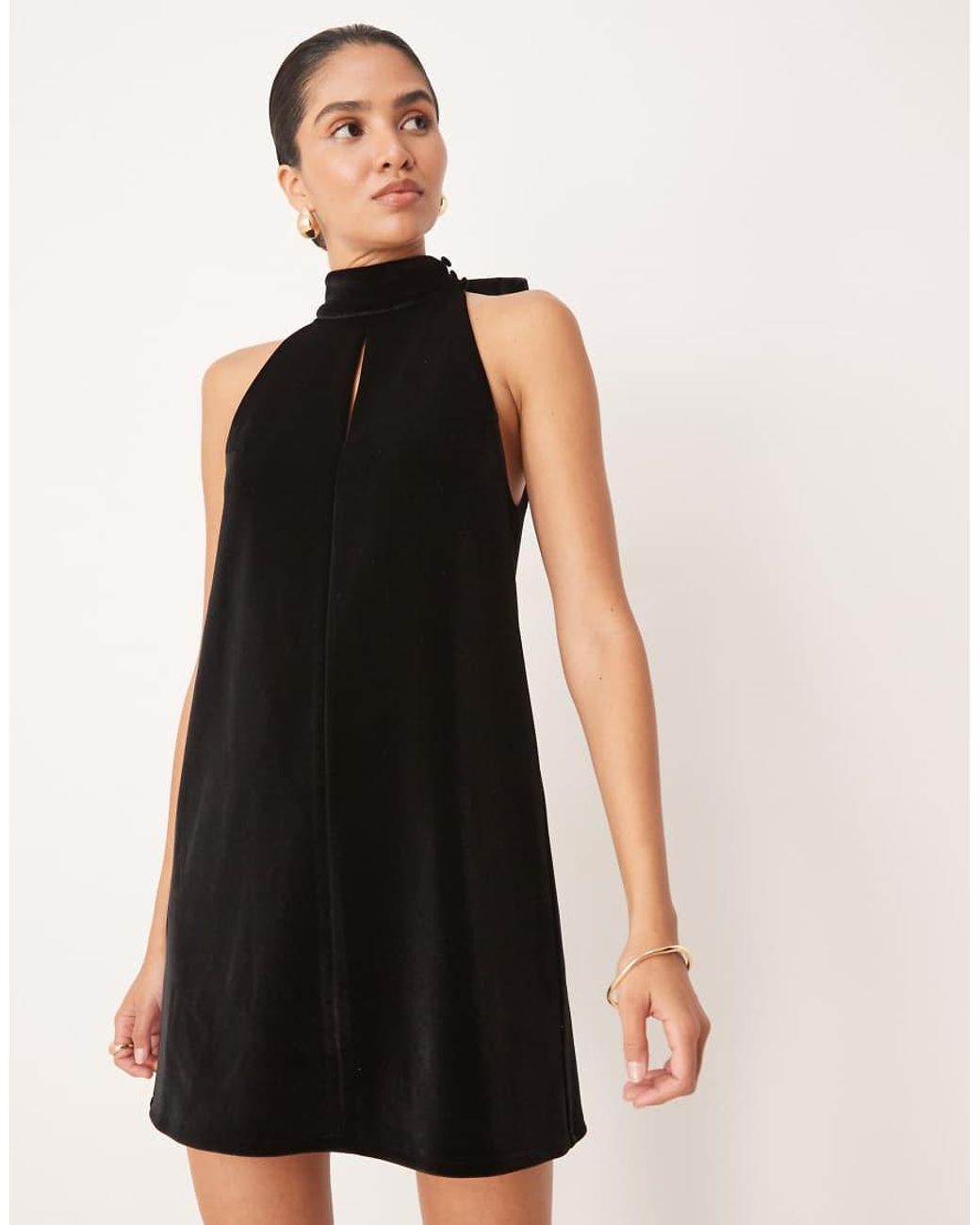 Pretty Lavish Black Bow Velvet Mini Dress