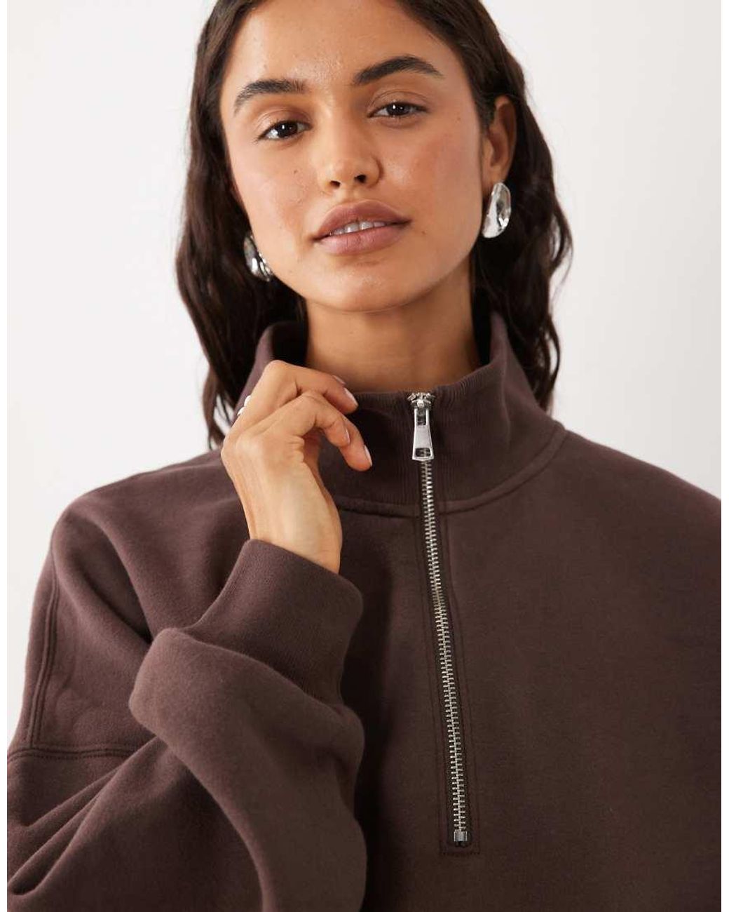 Abercrombie & Fitch Brown 1/4 Zip Sweatshirt
