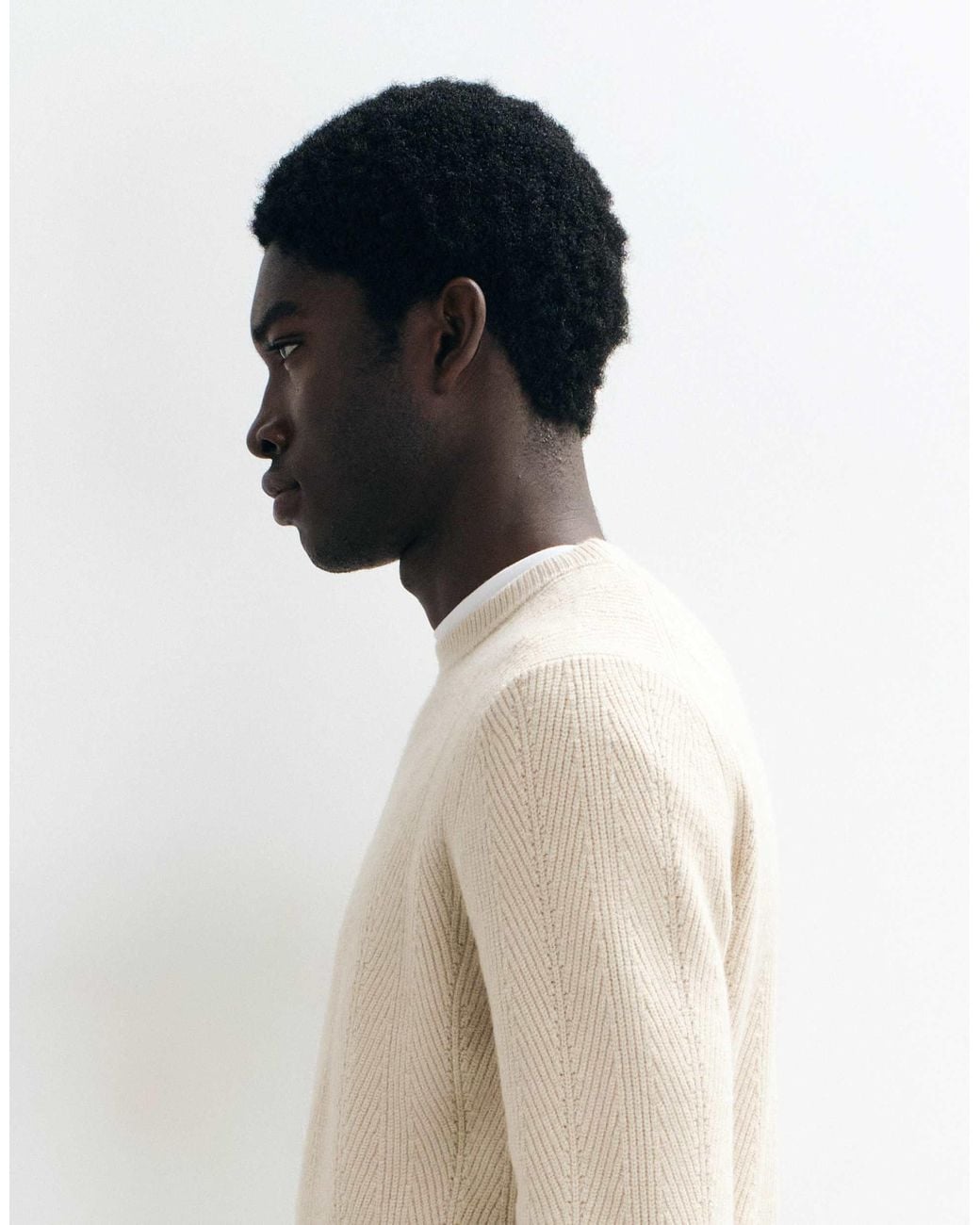 Mango Natural Cable Knit Sweater Light Beige for men