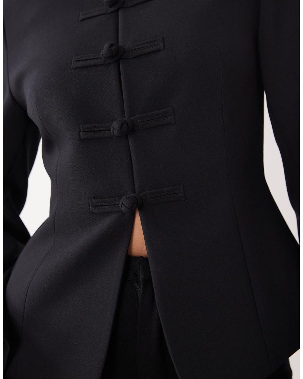 ASOS Black Cinched Mandarin Collar Blazer