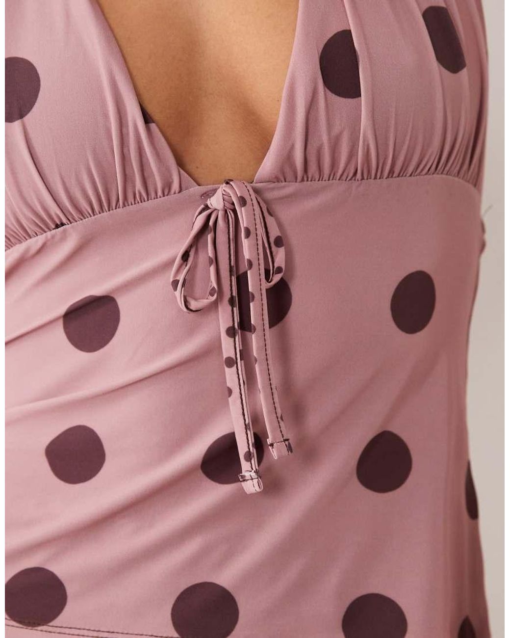 ASOS Pink Printed Slinky Halterneck Top