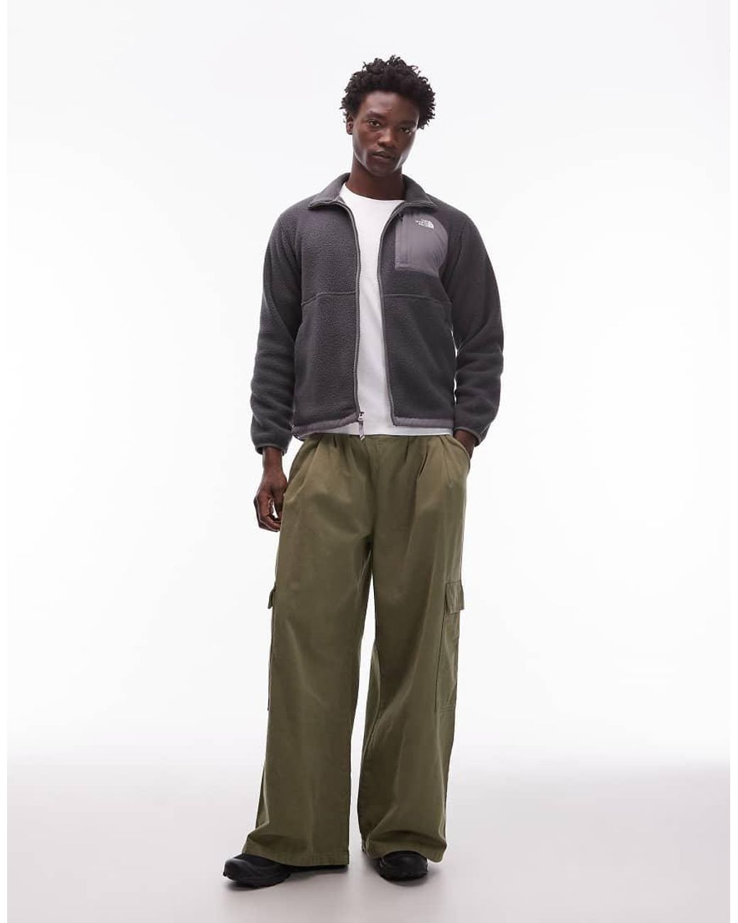The North Face Gray Yumiori Off Peak Full Zip Colourblock Heavy Fleece Jacket
