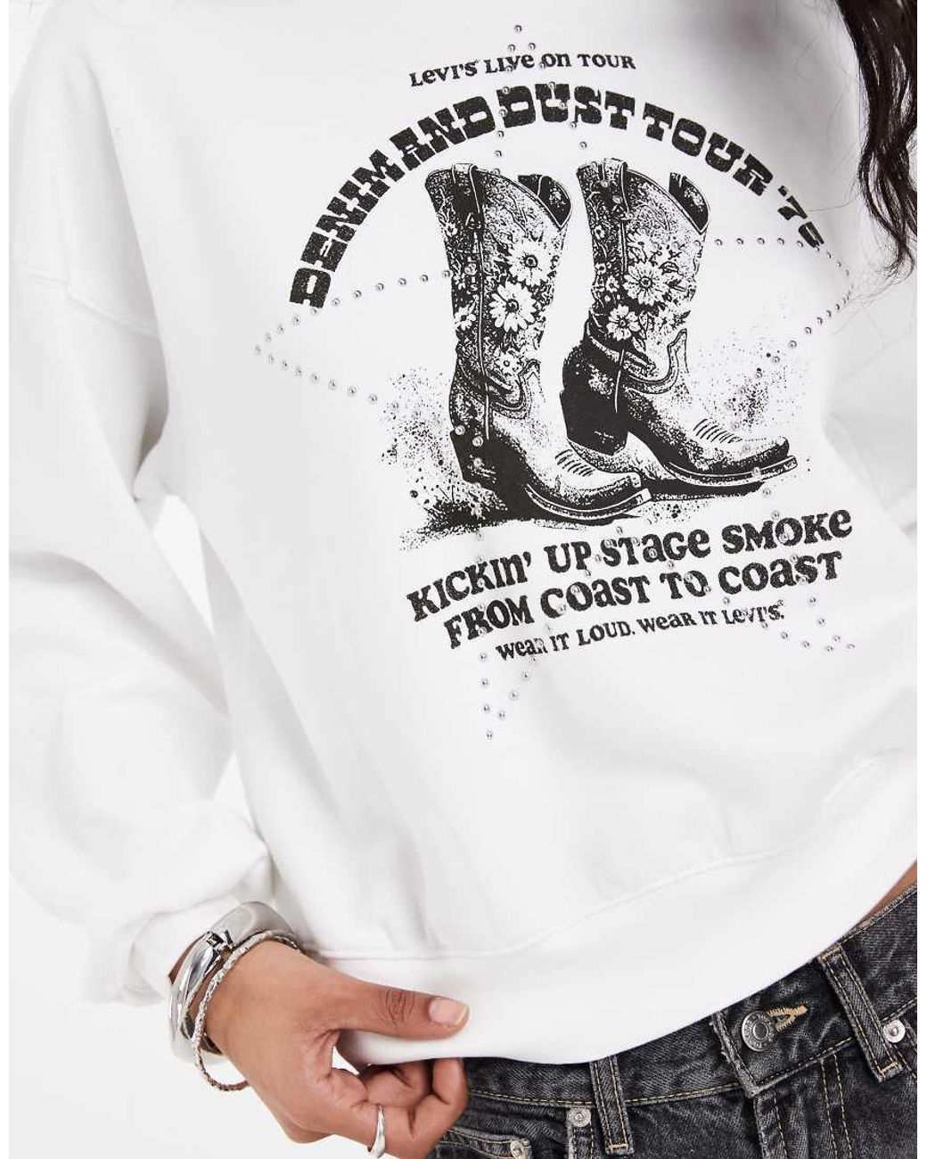 Levi's White Vintage Boxy Graphic Print Sweatshirt