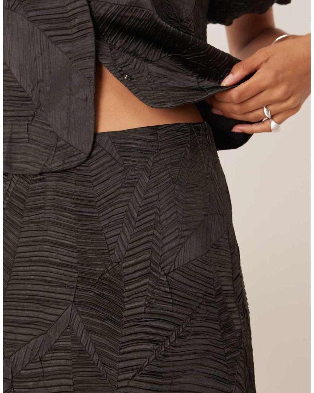 Y.A.S Natural Jacquard Mini Skirt Co-ord